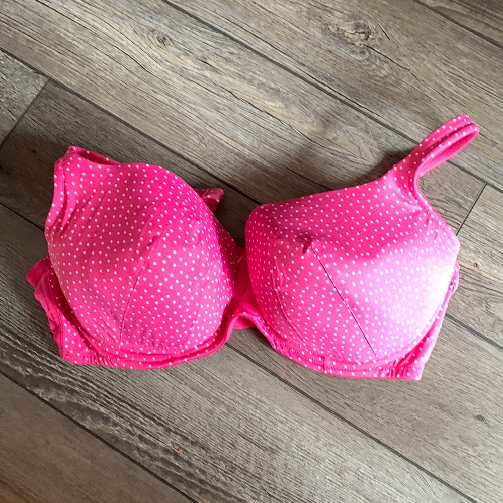 Cacique Pink Polka Dot Bra
